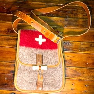 Karlen Swiss Crossbody Felted  Recycled Army Blanket Bag
